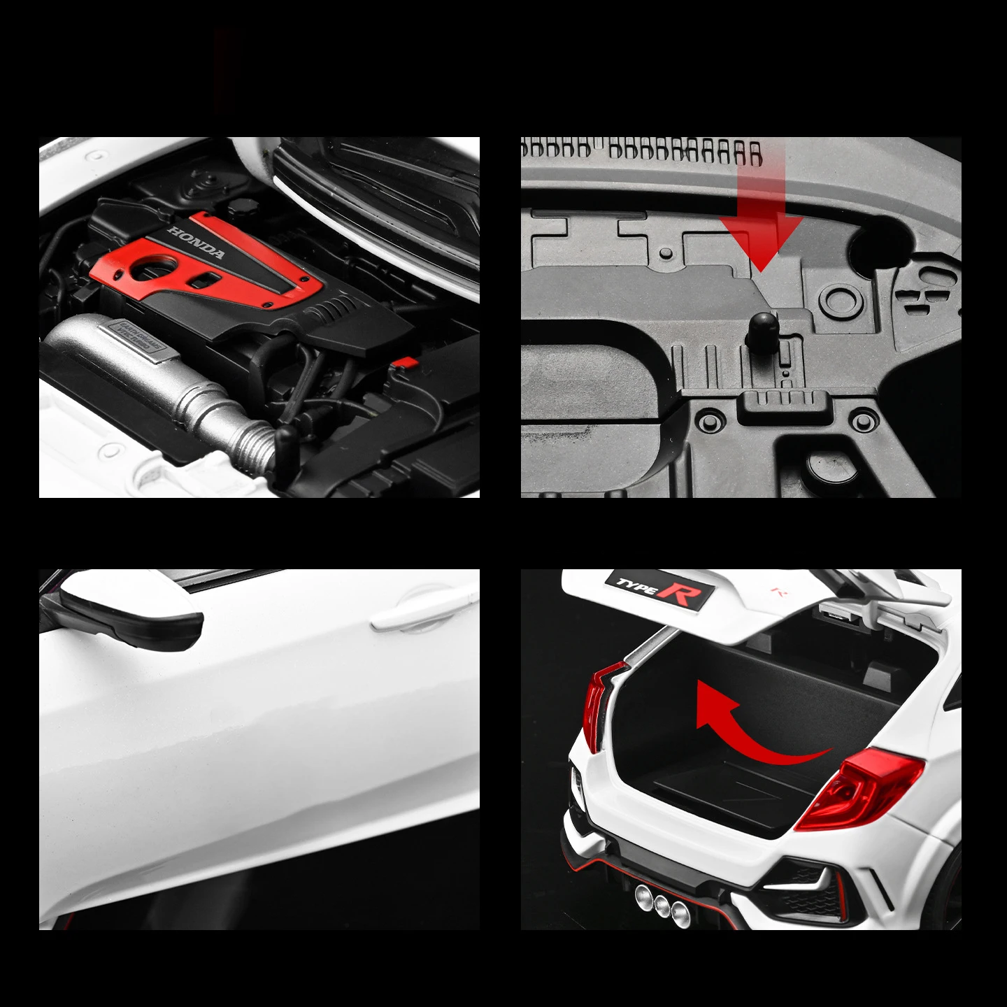 Фото НОВИНКА: Коллекционная модель автомобиля Honda Civic Type-R 2020 года, масштаб 1:18, литая под давлением, для коллекции и в подарок №2