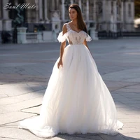 simple beach wedding dresses 2022 for women appliques illusion backless boho bride dresses a line wedding gowns vestido de noiva