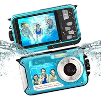 10ft waterproof camera 48mp photo 2 7k video dual display eis for snorkeling swimming surfing