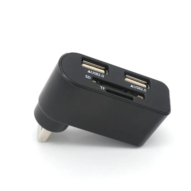 

USB Hub With SD TF Card Reader Adapter 2 Ports Rotating Interface multifunctional for Computer Laptop USB Splitter