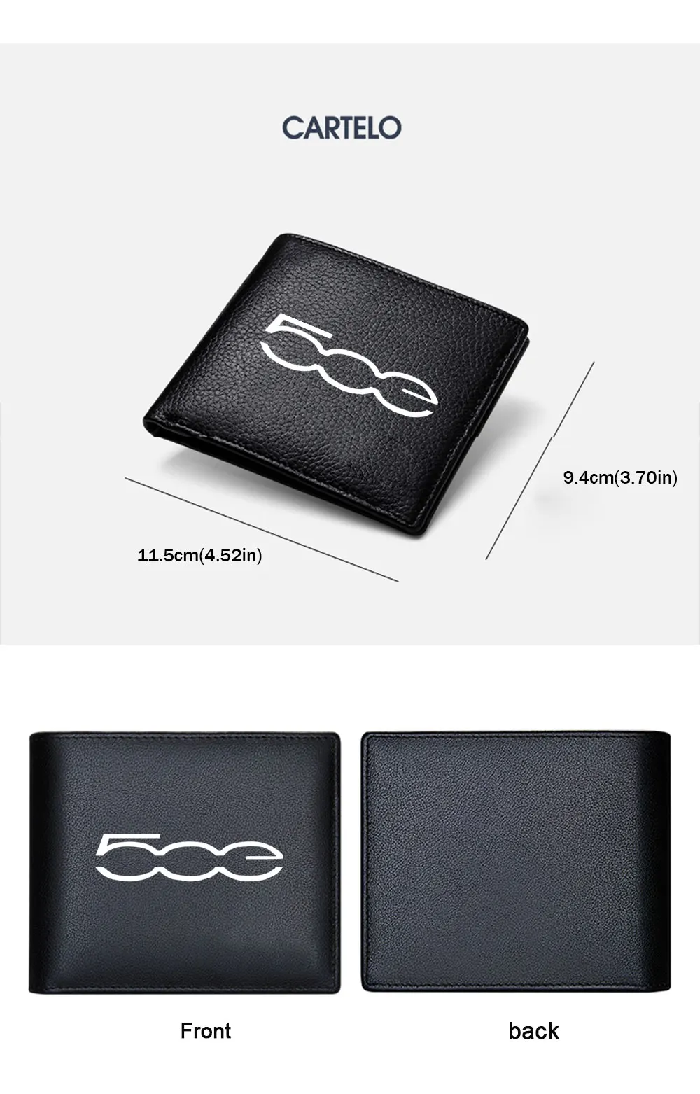 Автомобильный кожаный кошелек с отделением для карт fiat 500 500l 500x 500e abarth