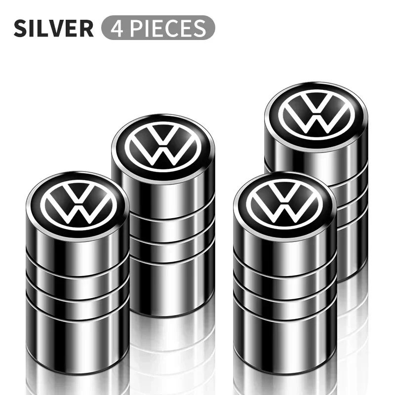 

4 шт., колпачки с логотипом автомобиля, колпачки для штока клапана для Volkswagen Jetta Golf Passat Polo Tiguan Arteon Touareg Magotan Sharan