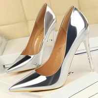 shoes woman pumps patent leather high heels shoes women basic pump wedding shoes female stiletto women heel plus size 43