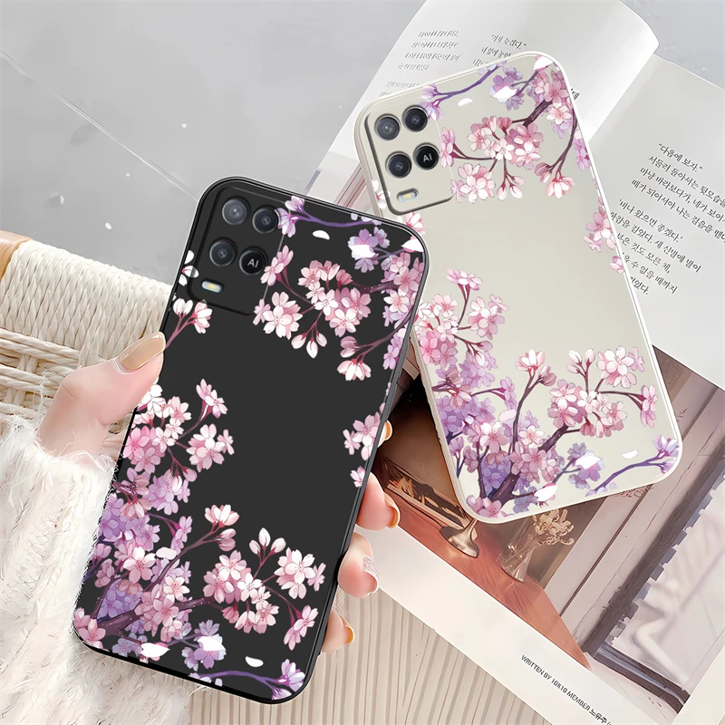 Чехол с цветочным принтом для OPPO A72 A95 5G A36 A73 A53S A53 Силиконовый противоударный