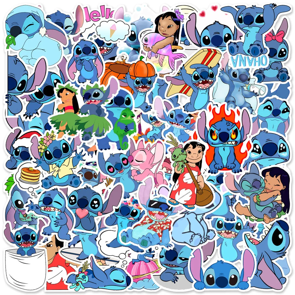 10/30/50pcs Anime Cartoon Stitch Girl Stickers Waterproof Sk