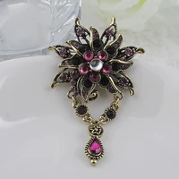 multicolor water drop rhinestone brooches badges with pins large female fashion brooches jewelry wedding free shipping