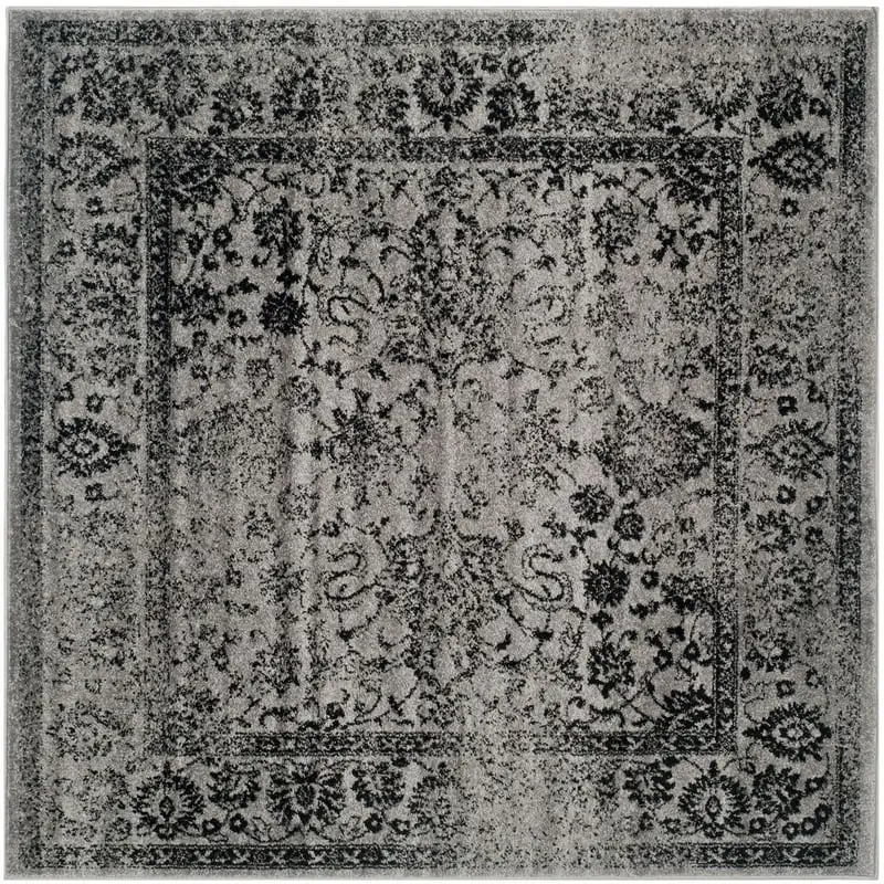 

Wyatt Traditional Area Rug, Grey/Black, 12' x 12' Square