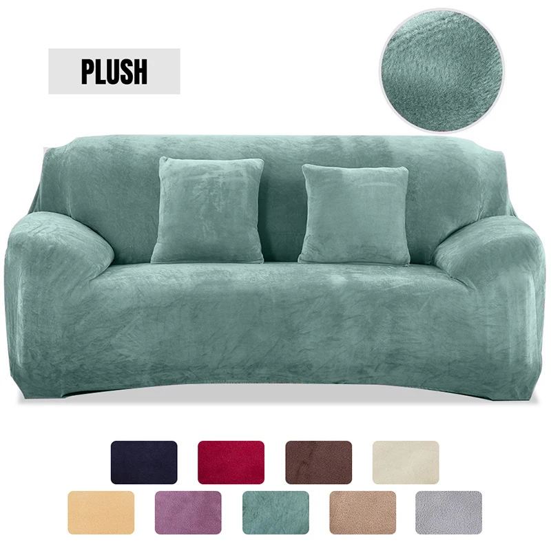 Plush L Shaped Sofa Cover For Living Room Elastic Furniture Couch Slipcover Washable Chaise Longue Corner Sofa Cover Stretch