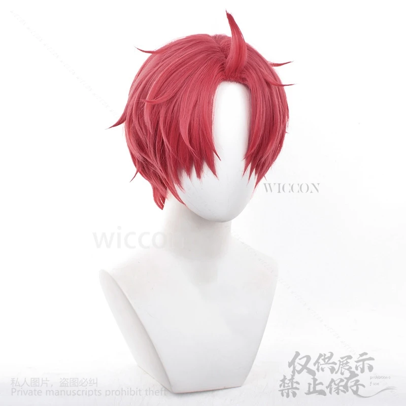 Hot New Anime Dandadan Cosplay Jin Enjoji Wigs Jiji Red Short Hair Earrings Accessory For Halloween Party Women Men Props