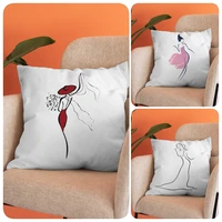 white fashion girls cushion cover squishmallow square pillowcase polyester for home decor throw pillow sofa bed couch 45x45cm