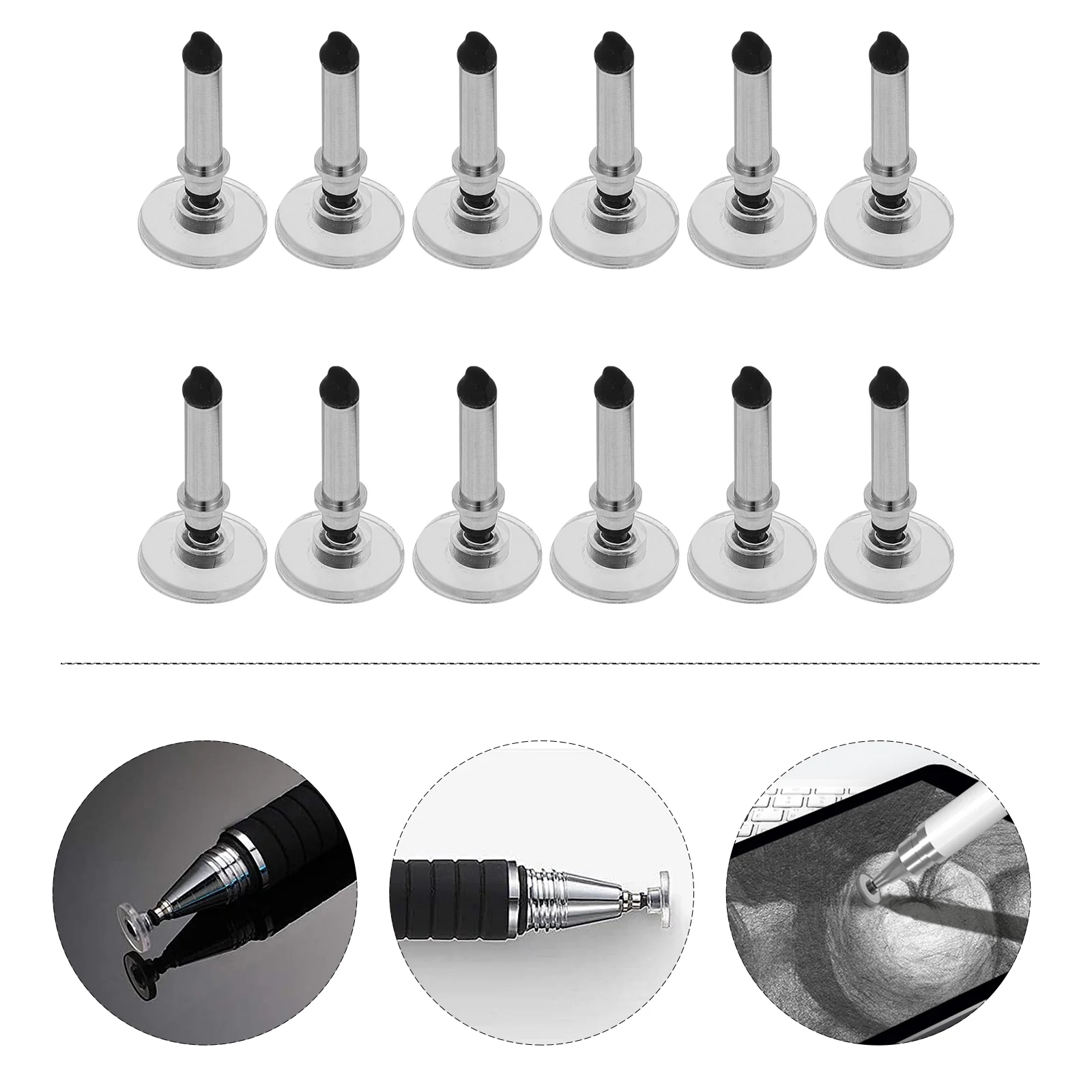 

12pcs Disc Tip Precision Stylus for Touch Screen Devices Tips for Touch Screen Devices Touchscreen Pen Nibs