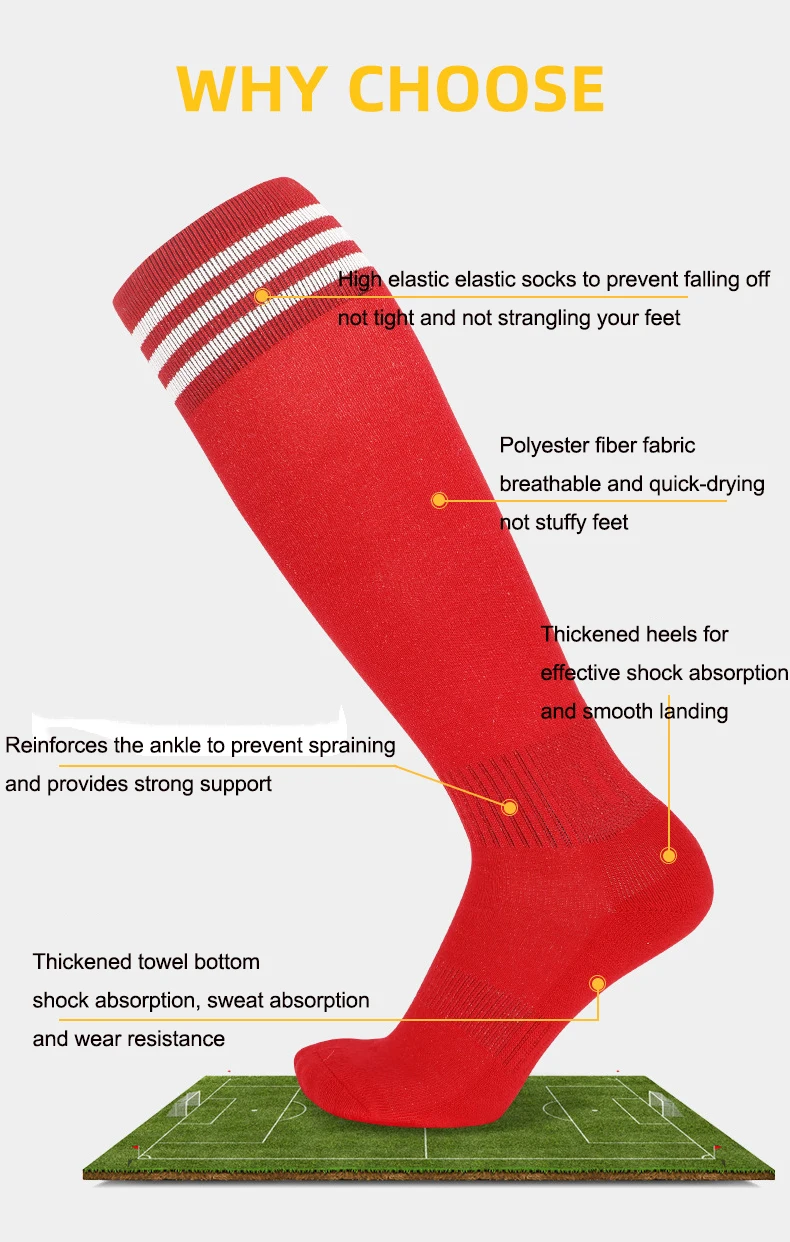 Towel Actual Combat Football Socks Men's Anti-slip Long Tube Socks Men's Knee High Tube Sports Socks