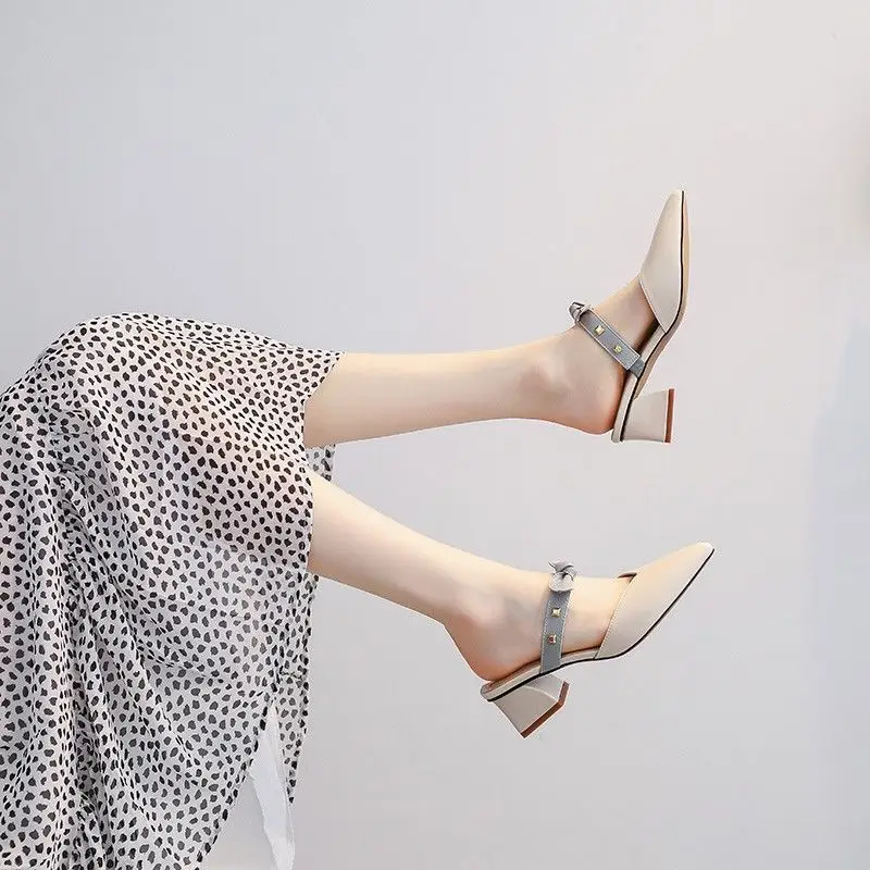 Шлепанцы женские на высоком каблуке роскошные сандалии модные пляжные шлепанцы