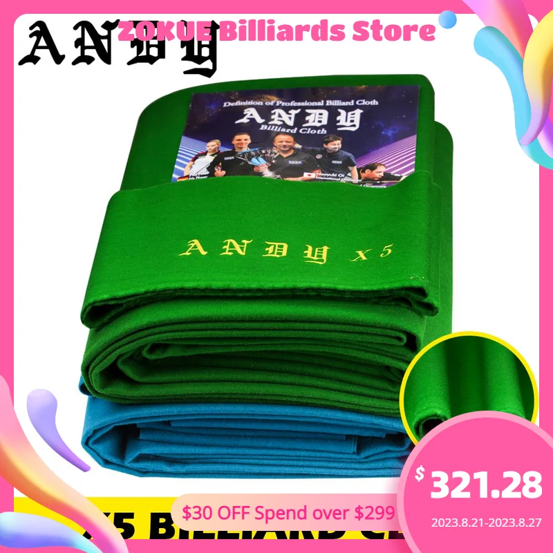 

ANDY X5/X10 High Quality Billiard Pool Table Cloth Black 8 table Cloth Professional Billiard Accessories Table Cloth Club use