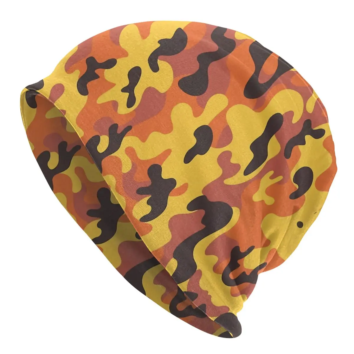 

Camouflage Art Culture Orange Yellow Design Men Women Beanies Outdoor Ski Cap Double Layer Fabric Bonnet Hat
