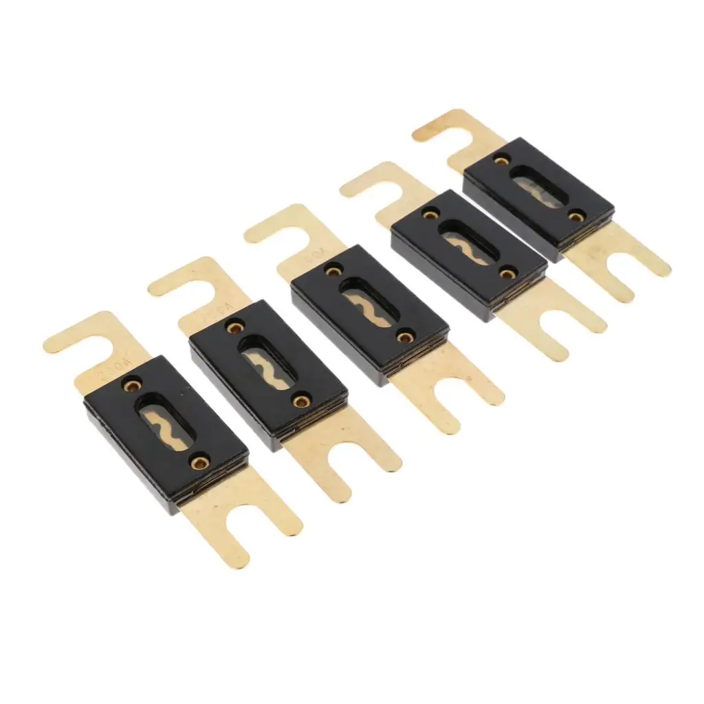 

5 Pieces Gold Plated 200 Amp Car Stereo Audio ANM Fuse Power Wire