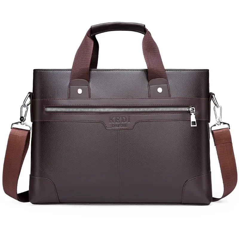 

Luxury Men PU Leather Shoulder Fashion Business Bags Handbags Black Bag Men for Document Leather Laptop Briefcases Bag