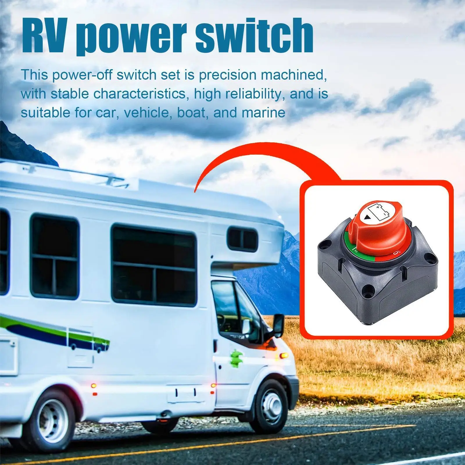 

300A Car Battery Rotary Disconnect Switch Safe Cut Boat Motorcycle Isolator Power Truck RV Marine Disconnecter Off S0M6