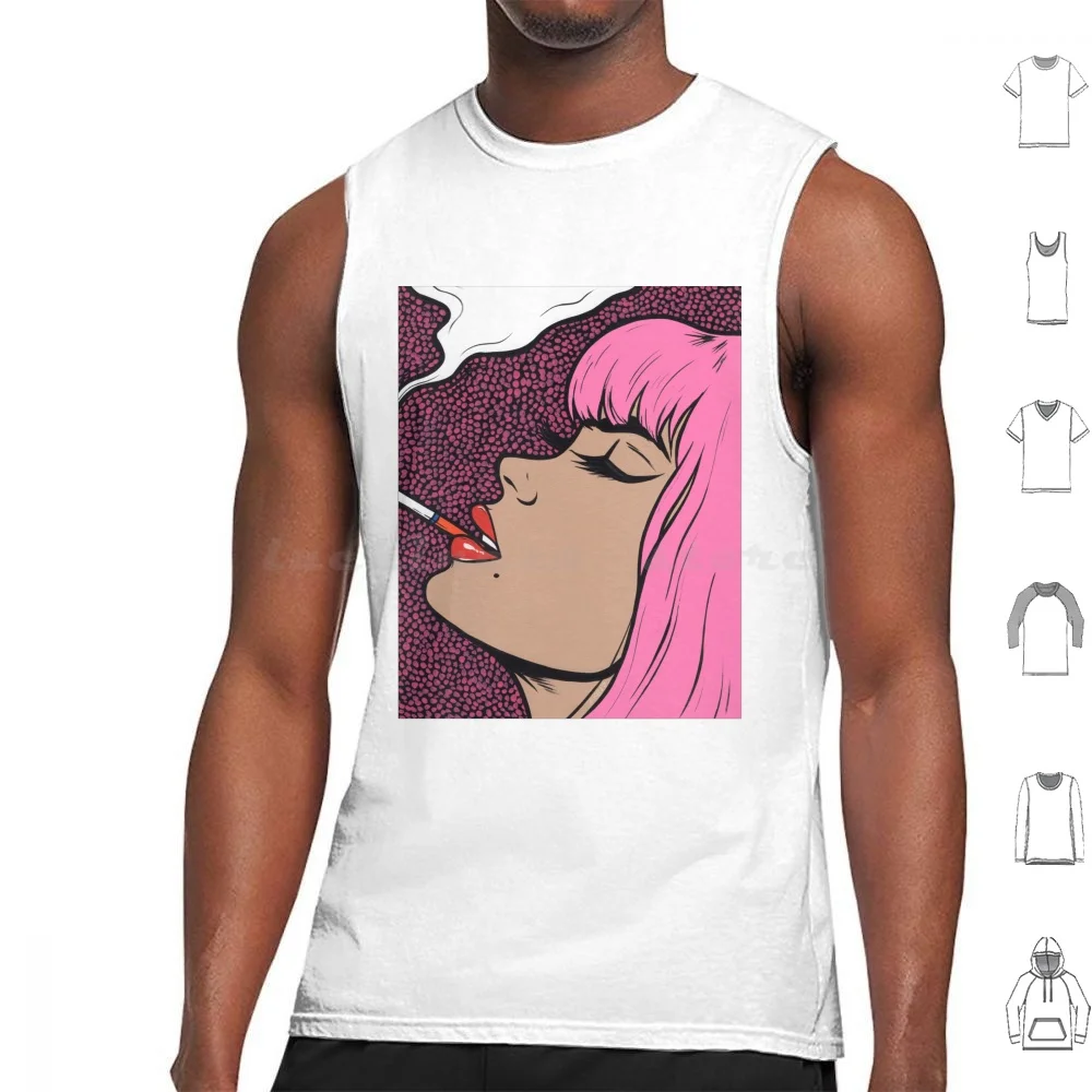 

Розовые курительные комиксные майки для девочек, хлопковые топы с принтом грустной женщины, художественные сигареты, оригинальные винтажные комиксы в современном стиле для девушек