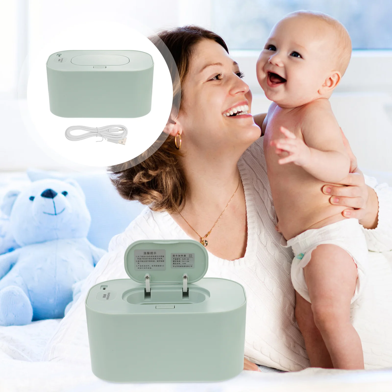 

Warmer Tissue Heater Baby Diapers Dispenser Wipes Abs Constant Temperature Wet Towel Using Travel Case