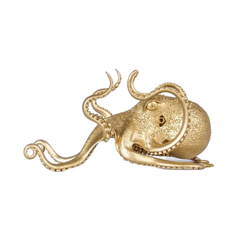 interesting small animal modeling decorative gifts new creative brass octopus computer mobile phone home office decoration free global shipping