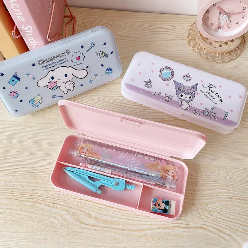 

Kawaii Sanrios Stationery Box kuromi My Melody Cinnamoroll Cartoon Pencil Box Storage Box Learning Stationery Office Supplies