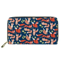 jungle animals style pattern card bag lightweight capacity long coin purse high quality reusable female zipper wallet