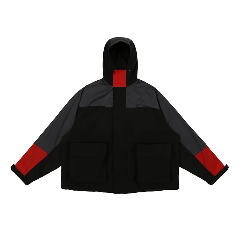 

Autumn 2023 and Winter New Chaopai High Street Vibe Color Blocked Nylon Stormsuit Hooded Jacket FG