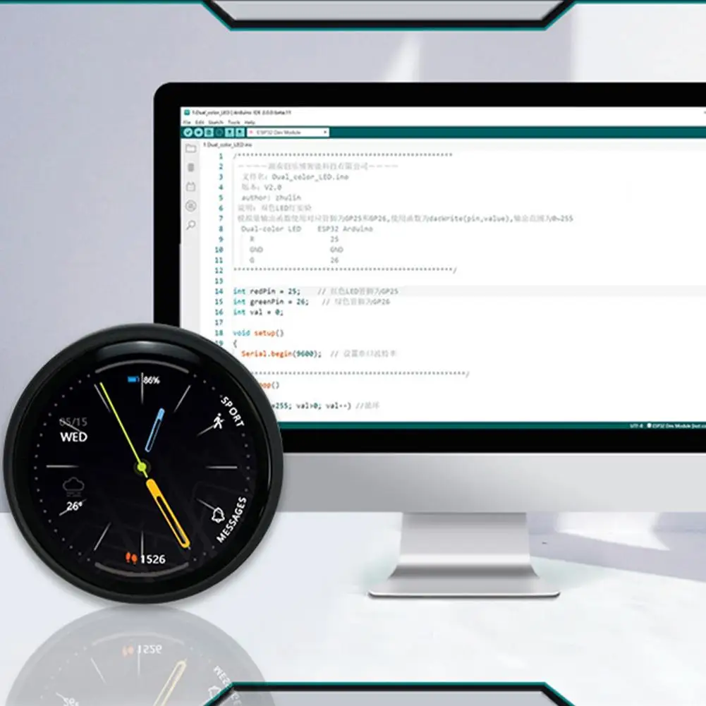 

ESP32-C3 1,28 дюймовый круглый дисплей GC9A01 IPS ЖК-экран ESP32 WIFI Bluetooth макетная плата двухъядерный для Arduino LVGL X5Z8