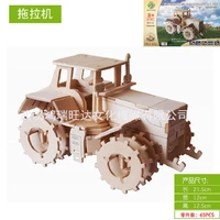 3d wooden model diy puzzle toy baby birthday gift hand work assemble wood game tractor car motor woodcraft construction kit 1set