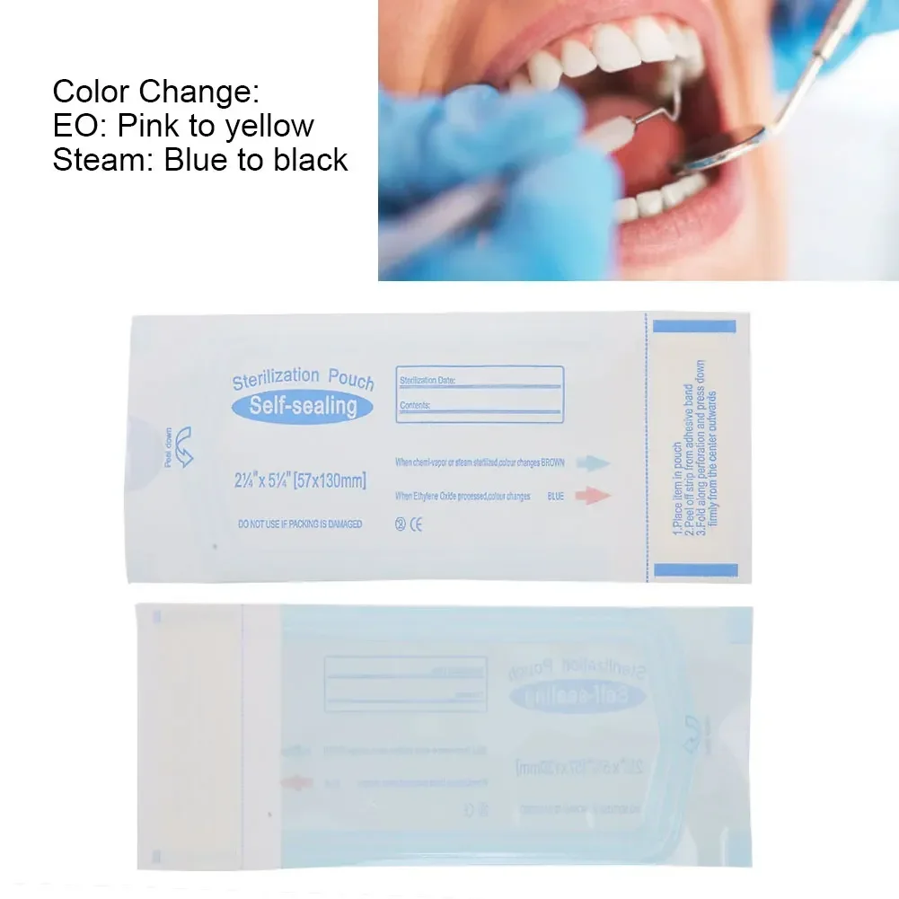200 шт./кор. 57x130 мм самозапечатывающиеся пакеты стоматологические аксессуары для