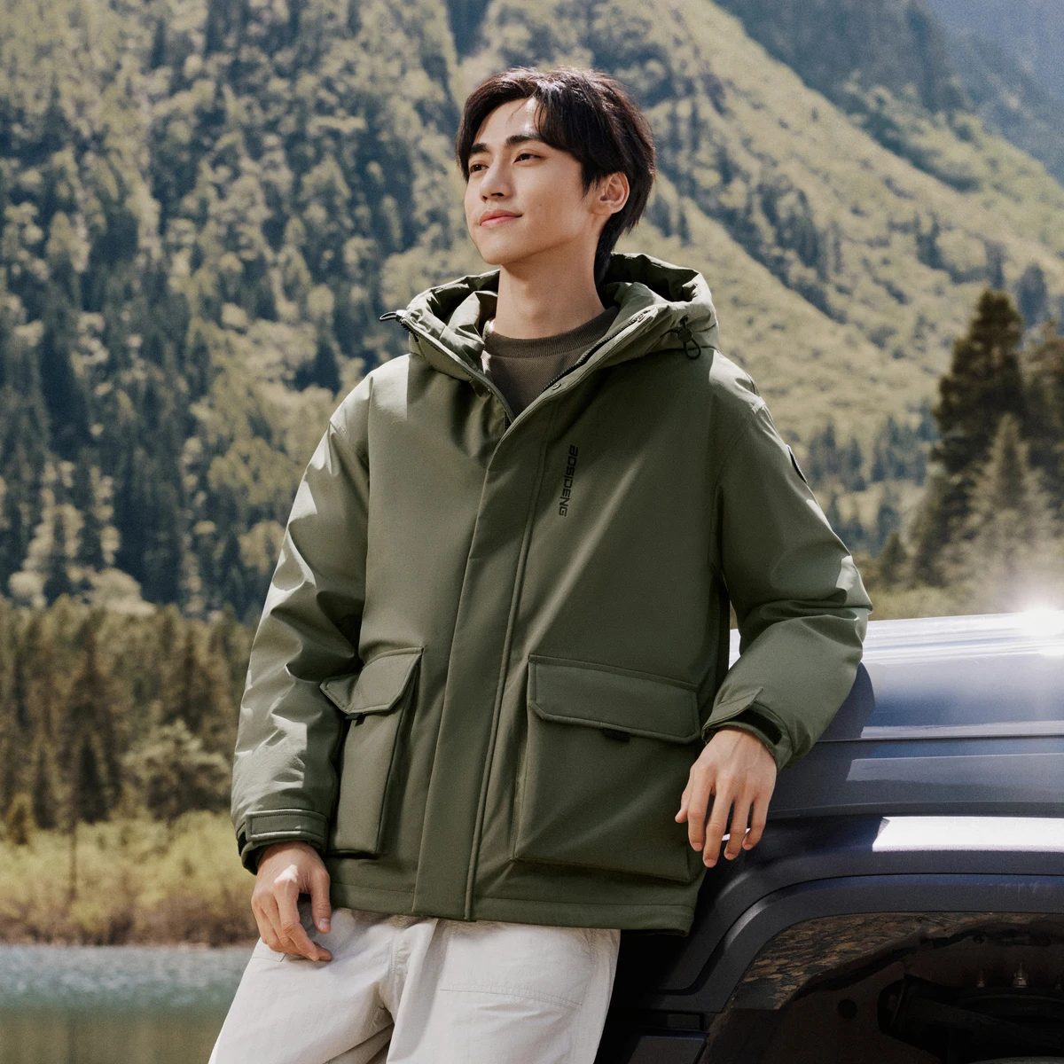 Зимняя пуховая куртка для мужчин BOSIDENG с капюшоном