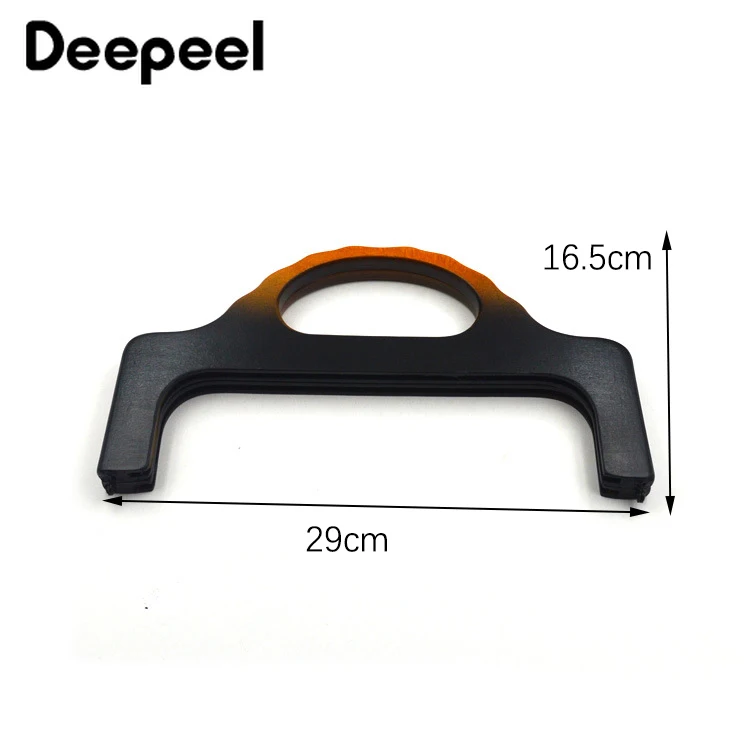 1Pc Deepeel 25-31cm Wooden Bag Closure Purse Frame Wood Clip Bags Handle DIY Handmade Sewing Brackets Handles for Making Handbag