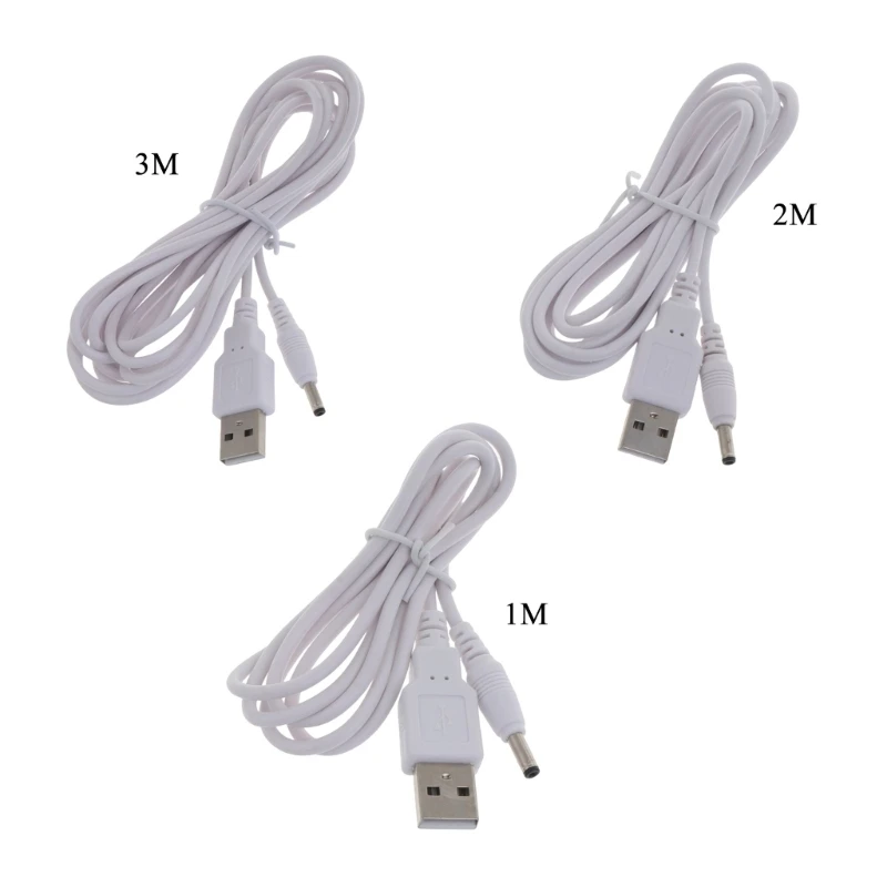 

41QA 1m/2m/3m 5V Power Cord USB to 3.5mm x 1.35mm Barrel Jack Adapter Connector Charging Cable Plug Not Support 12 Voltage