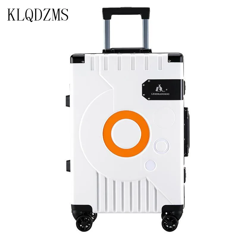 KLQDZMS 20 Inch The New Trolley Suitcase Boarding Box Rolling Handheld Password Case Silent Universal Wheel Luggage Bag