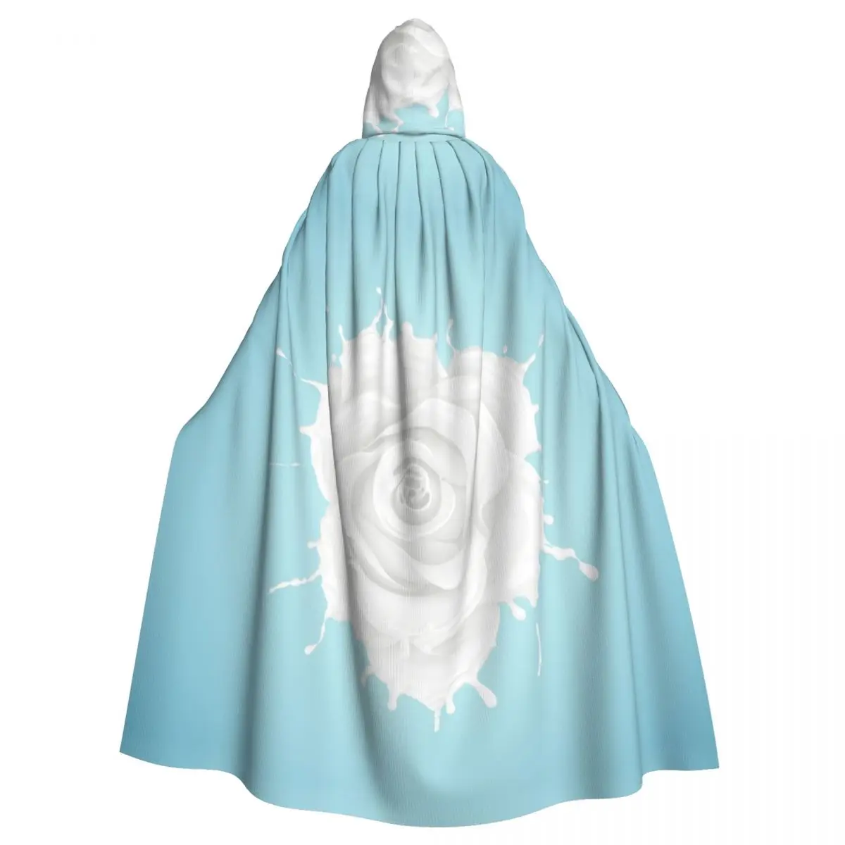 

Unisex Witch Party Reversible Hooded Adult Vampires Cape Cloak Milk Flower Rose