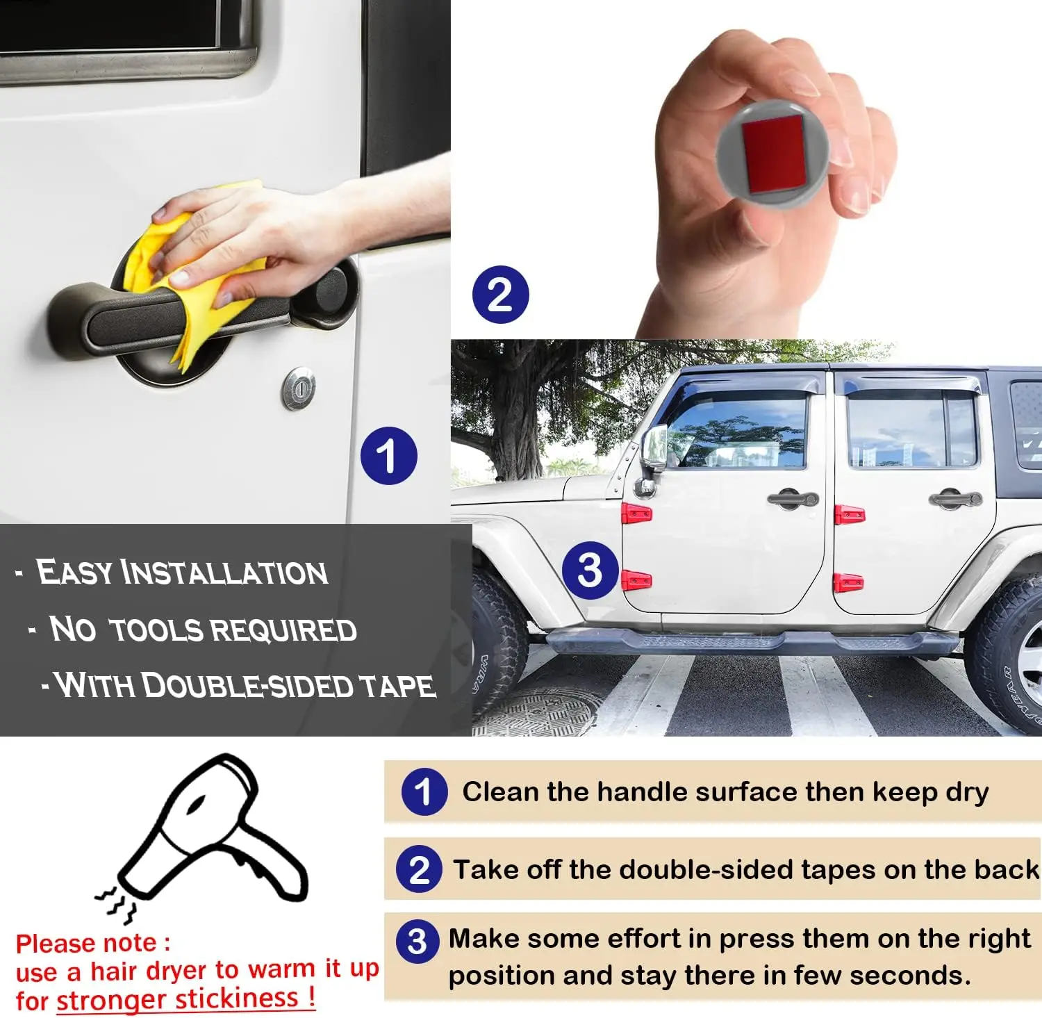 Внешняя боковая дверная ручка TM вставки накладка и углубление Защитная крышка