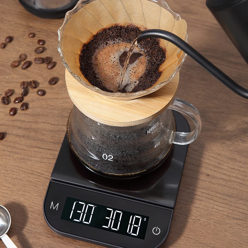 Automatic Smart Coffee Scale With Timer 3KG/0.1G for Hand Brew Coffee Kitchen Scale LED Display USB-C Power Auto Tare