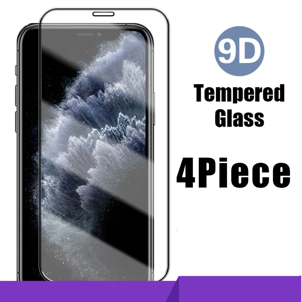 

Защитное стекло с полным покрытием для iPhone, 4 шт., Защита экрана для iPhone 14, 13, 12, 11, 7, 8 Plus, 11, 13 Pro, X, XR, XS MAX, стекло