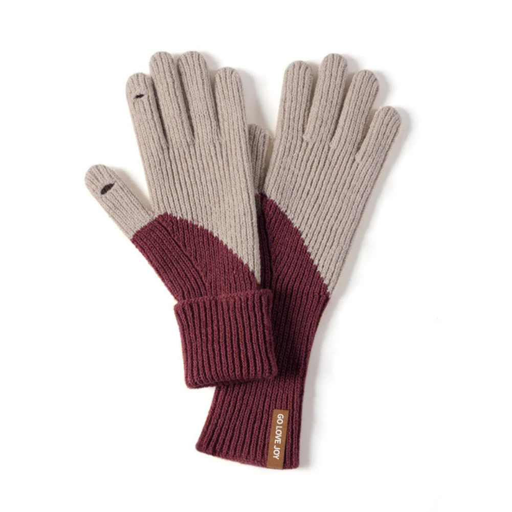 

Winter Warm Cycling Knitting Gloves Anti-slip Men Women Bicycle Camping Skiing Traveling Gloves Thickness Touchscreen Gloves