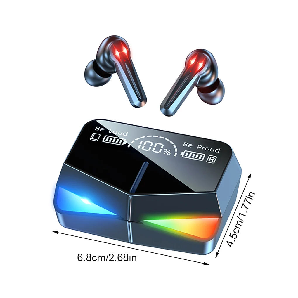 

1 пара M28 беспроводные Игровые наушники Bluetooth-совместимые V5.1 перезаряжаемые наушники с низкой задержкой светодиодсветодиодный ные умные на...