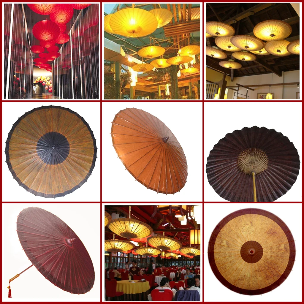 

Parasol Tradition Classical Oilpaper Decor Chinese Wooden Handle Hang Umbrella Culture Vintage Rain Umbrella Women