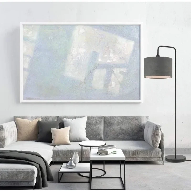 61000021 58-дюймовый торшер латунь белый льняной абажур поворотный переключатель