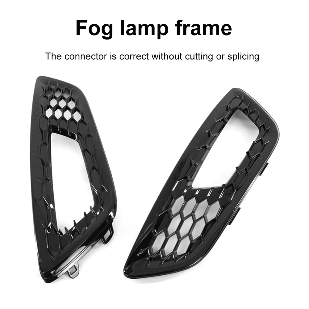 

1 Pair Car Front Bumper Fog Light Cover Grill Grille ABS Front Fog Light Hoods Cover Replacement Parts for Ford Focus 2015-2017