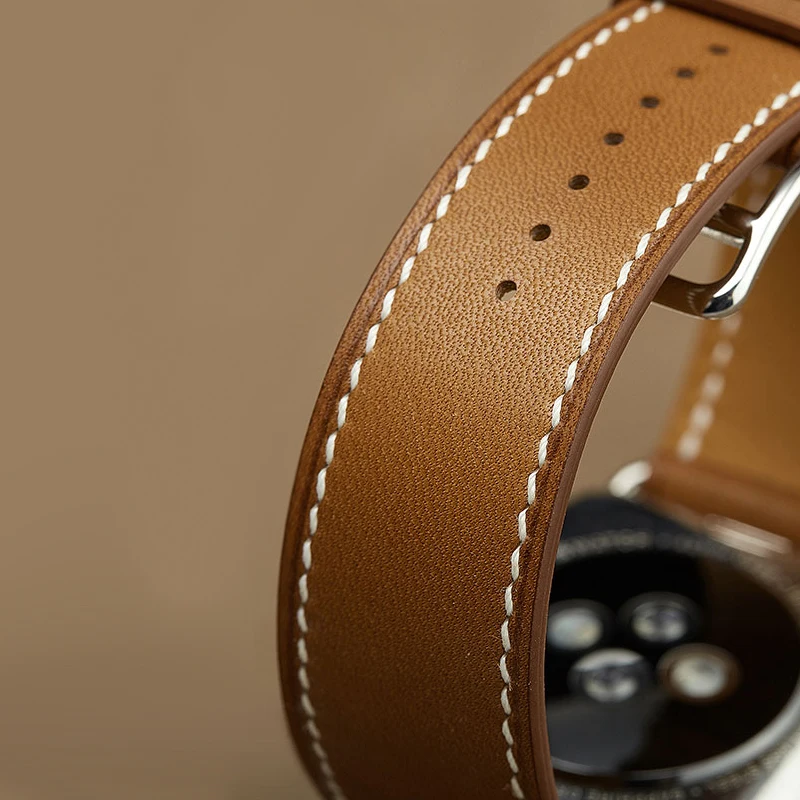 Pure Hand stitched wristband suitable for Her logo Apple iwatch8 AppleWatch7/6/5/4/3SE leather wristband 49mm 45mm 41mm