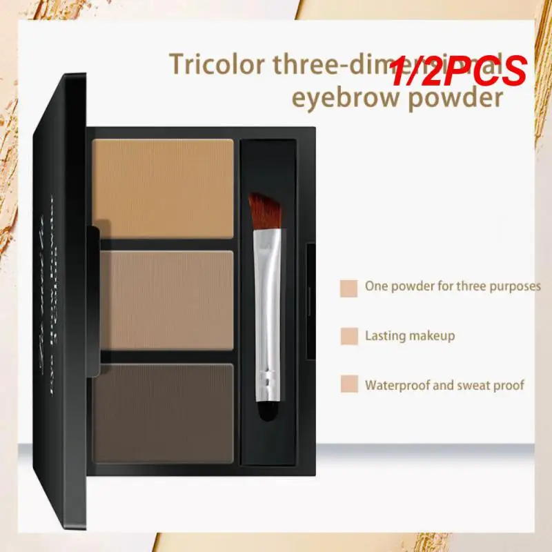 1/2PCS Colors Eyebrow Powder Palette Easy To Wear Waterproof Makeup Eye Shadow With Brush Professional Brow Enhancer |