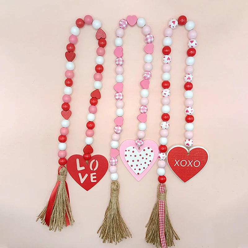 Бусины с кисточками в форме красного сердца для самостоятельного изготовления