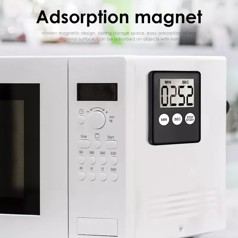 

New Thin LCD Digital Screen Kitchen Timer Square Cooking Count Countdown Alarm Magnet Clock Temporizador Kitchen Accessories