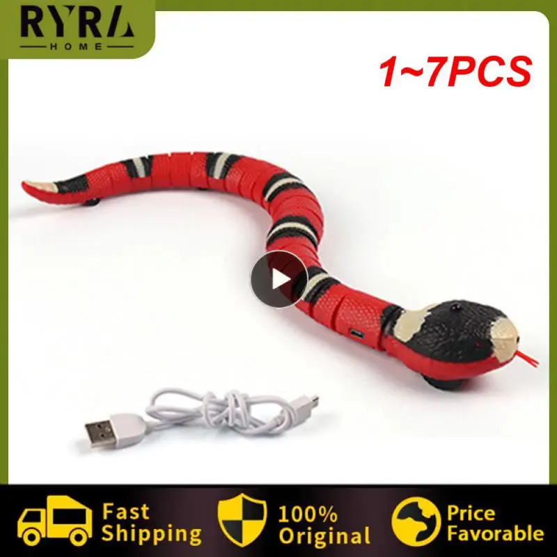 

Умные интерактивные игрушки для кошек с умным датчиком, 1 ~ 7 шт., автоматическая электронная змея, игрушка для кошек с зарядкой от USB, игрушки для котят