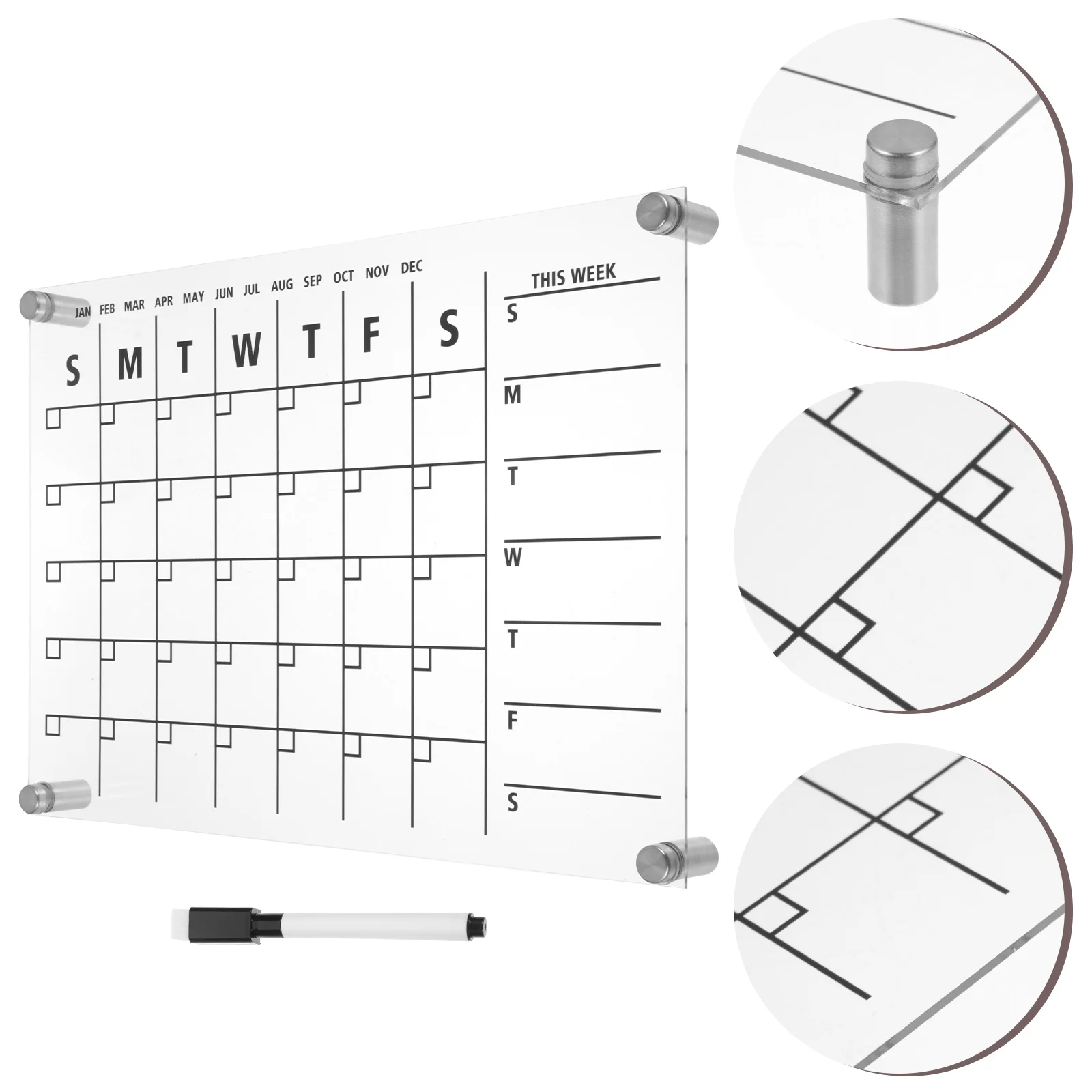 Weekly Plan Writing Board Mini Whiteboards Stand Clear Fridge Dry Erase Calendar Office Write Desk Acrylic Desktop Stands